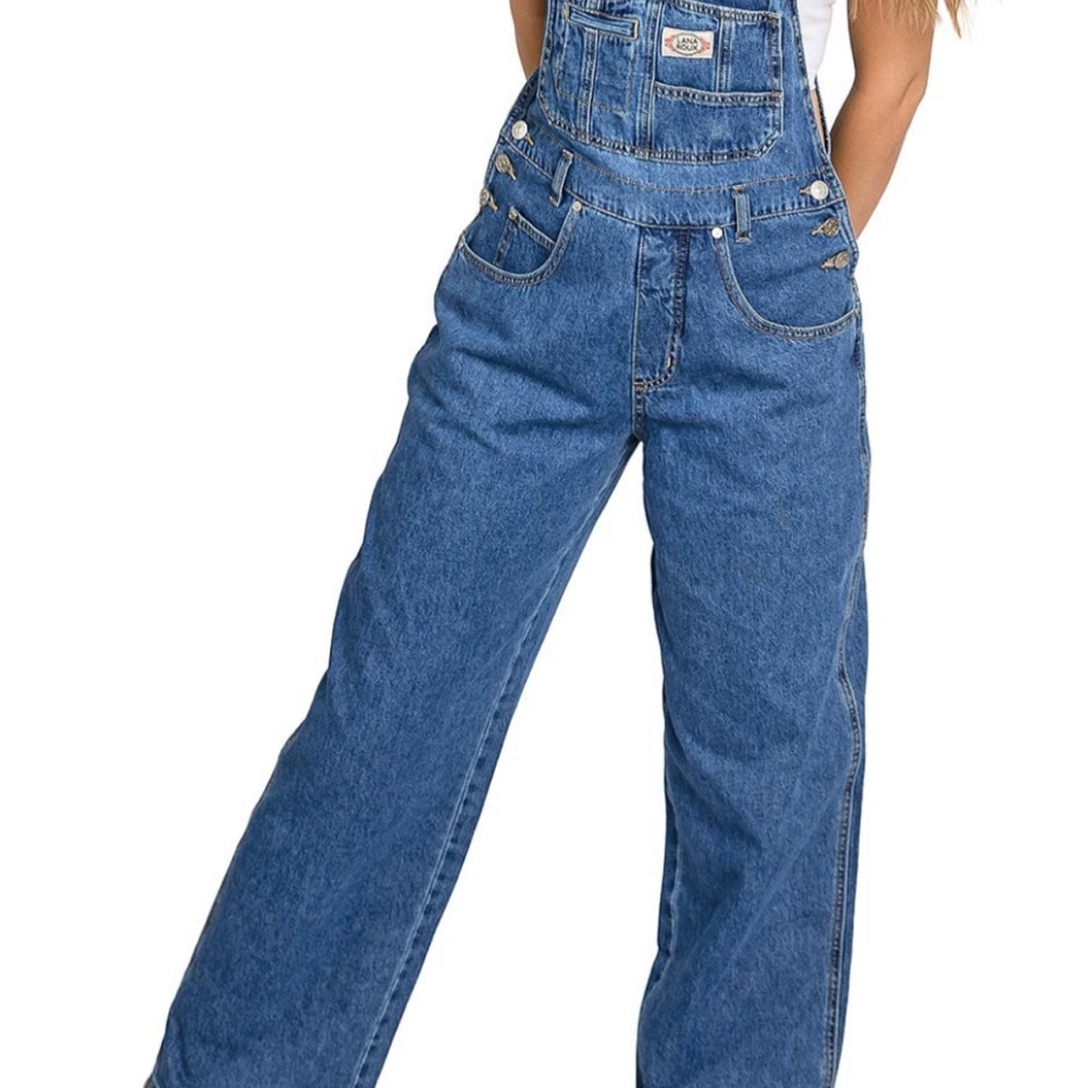 NEW- Blue Denim Overalls with Adjustable Straps Women’s size XL - Picture 7 of 10
